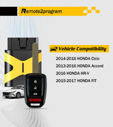 Car Key Programming Tool and Uncut Blade 47Chip Car Key Replacement for Honda Civic/Accord/HR-V/Fit with FCC: MLBHLIK6-1T